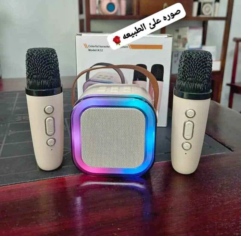 ⁦مايك لاسلكي مزدوج مع مكبر صوت K12 إضاءة LED⁩ - الصورة ⁦4⁩