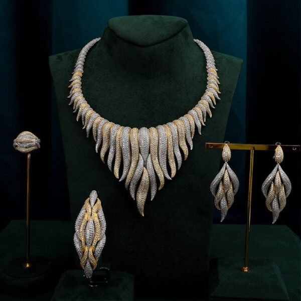 طقم زرلكون لونين نمساوي طلا ريديوم