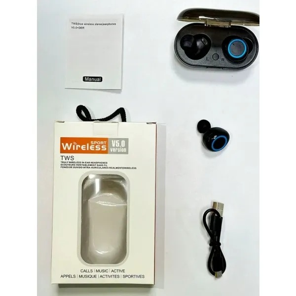 سماعات لاسلكية داخل الأذن زر تحكم مع ميكروفون و التحكم في مستوى الصوت - الصورة 2