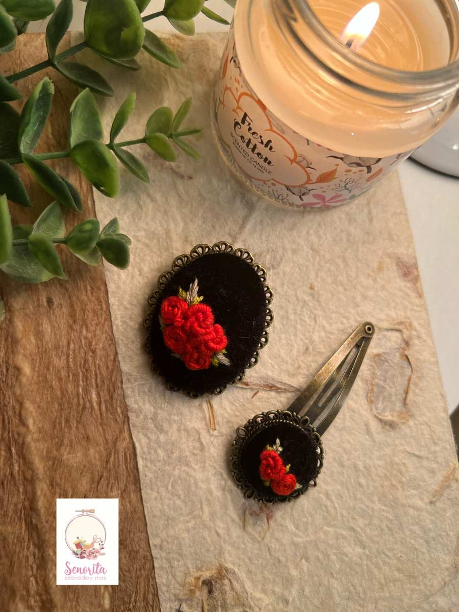 بروش ومشبك شعر تطريز