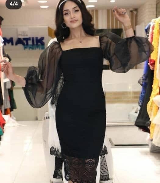 فستان تركي قصير دنتيل