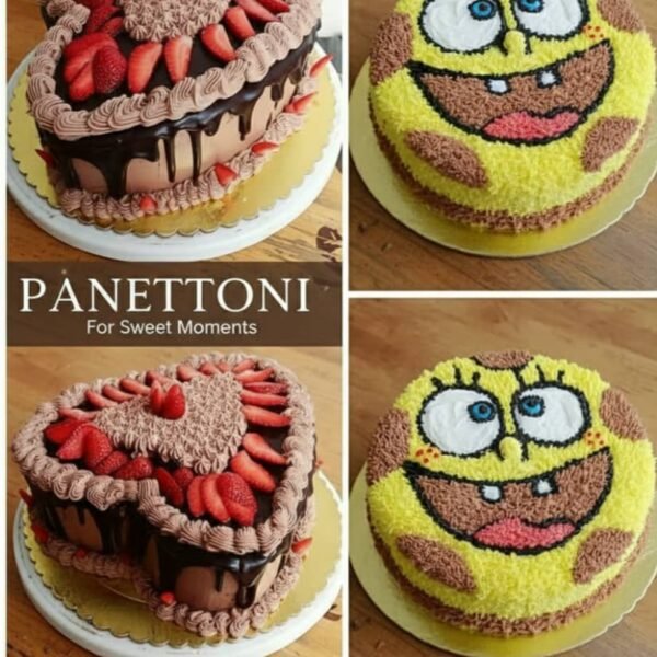 كيكة بتصميم وجه كرتوني للأطفال