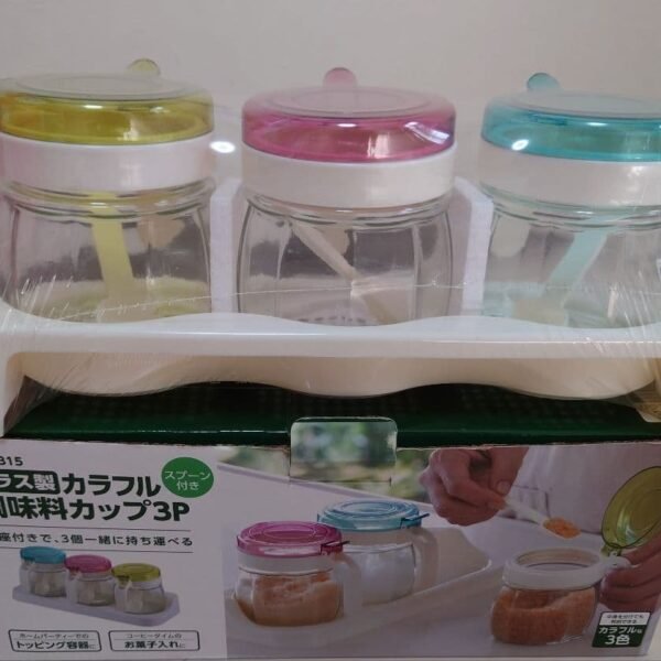 علب بهارات زجاجية ملونة للمطبخ