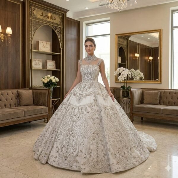 فستان عرائسي توب 1 ذيل ملكي