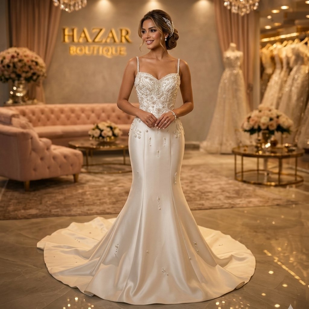 فستان زفاف حرير سهرة