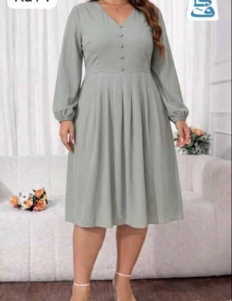 فستان أخضر مينت بأكمام طويلة مقاس 4XL