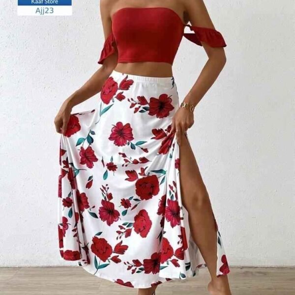 طقم نسائي قطعتان تنوره مشجره معا بلوزه كلاسيكي/جميل جدا رررررهيب روووعه بتشكيله