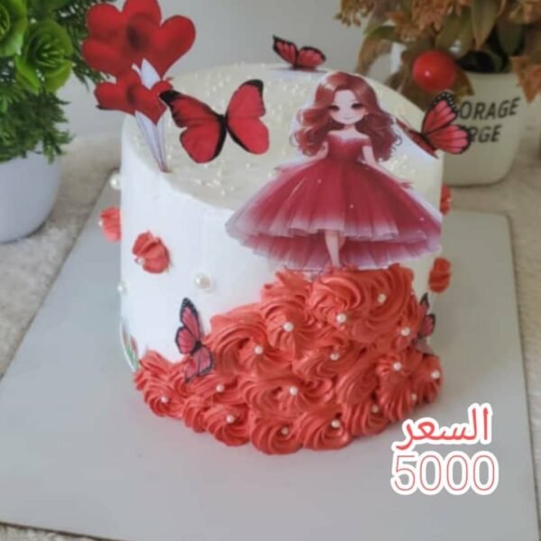 👸 تورتة "فستان الأحلام" – أناقة وردية لأميرتِكِ الصغيرة ✨