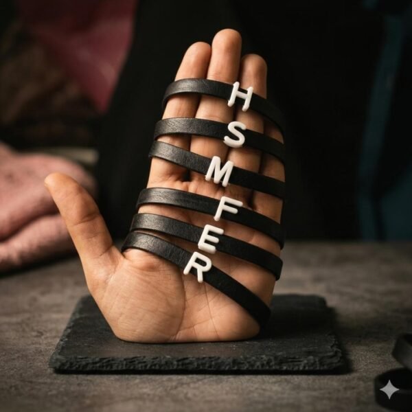 سوار "بصمة الاسم" الجلدي – أساور مخصصة بحروف بارزة وتصميم عصري